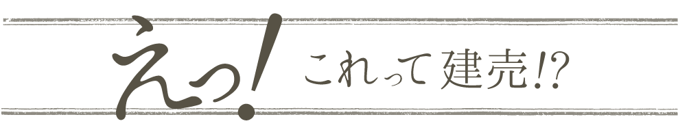 えっ！これって建売!?